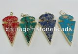 NGP2824 25*50mm - 27*55mm arrowhead sea sediment jasper pendants