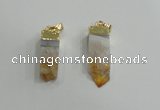 NGP2839 8*25mm - 12*40mm sticks druzy citrine gemstone pendants