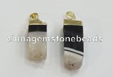 NGP2842 8*20mm - 12*40mm sticks druzy agate gemstone pendants