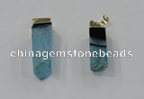 NGP2846 8*20mm - 12*40mm sticks druzy agate gemstone pendants