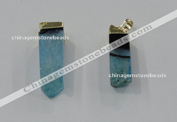 NGP2846 8*20mm - 12*40mm sticks druzy agate gemstone pendants