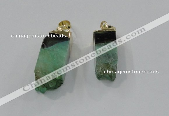 NGP2847 8*20mm - 12*40mm sticks druzy agate gemstone pendants