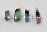 NGP2849 8*20mm - 12*40mm sticks druzy agate gemstone pendants