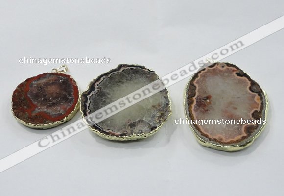 NGP2854 45*50mm - 55*70mm freeform druzy agate gemstone pendants