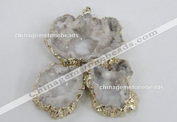 NGP2863 25*30mm - 40*45mm freeform druzy agate pendants