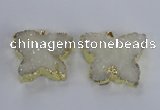 NGP2870 40*50mm - 45*55mm butterfly druzy agate pendants wholesale