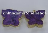 NGP2872 40*50mm - 45*55mm butterfly druzy agate pendants wholesale