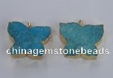 NGP2874 40*50mm - 45*55mm butterfly druzy agate pendants wholesale