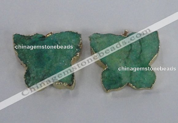 NGP2875 40*50mm - 45*55mm butterfly druzy agate pendants wholesale