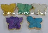 NGP2877 40*50mm - 45*55mm butterfly druzy agate pendants wholesale