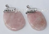 NGP2879 45*65mm - 50*70mm freeform rose quartz gemstone pendants