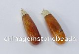 NGP2921 16*58mm - 18*60mm teardrop agate gemstone pendants