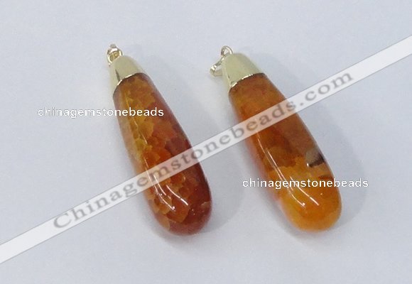 NGP2921 16*58mm - 18*60mm teardrop agate gemstone pendants