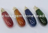 NGP2926 16*58mm - 18*60mm teardrop agate gemstone pendants