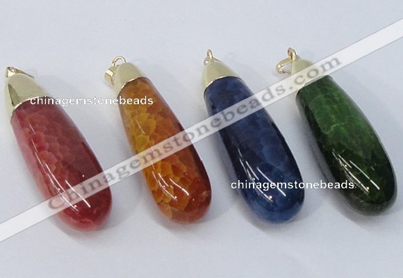 NGP2926 16*58mm - 18*60mm teardrop agate gemstone pendants