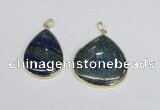 NGP2928 30*40mm - 35*40mm flat teardrop chrysocolla pendants