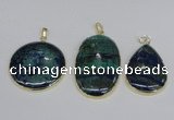 NGP2931 30*40mm - 30*50mm freeform chrysocolla gemstone pendants