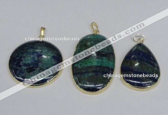 NGP2931 30*40mm - 30*50mm freeform chrysocolla gemstone pendants