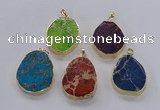 NGP2947 25*35mm – 35*45mm freeform sea sediment jasper pendants