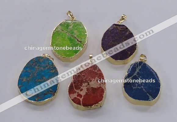 NGP2947 25*35mm – 35*45mm freeform sea sediment jasper pendants