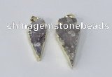 NGP2954 15*35mm - 20*45mm arrowhead druzy agate pendants wholesale