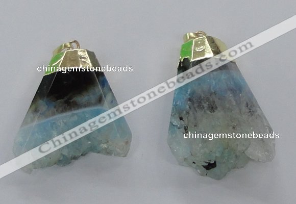 NGP2966 20*35mm - 30*45mm freeform druzy agate pendants