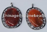 NGP2971 50*60mm oval agate gemstone pendants wholesale