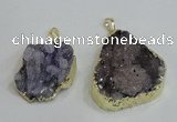 NGP2976 25*30mm – 25*35mm freeform druzy agate pendants