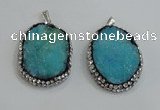 NGP2982 25*35mm – 30*40mm freeform druzy agate pendants