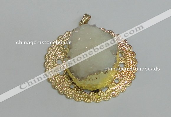 NGP2987 50mm - 52mm freeform druzy agate pendants