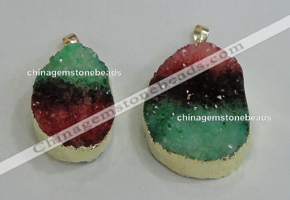 NGP2996 25*35mm – 30*40mm freeform druzy agate pendants