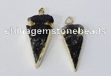 NGP3030 15*35mm – 20*50mm arrowhead smoky quartz gemstone pendants