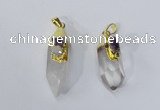 NGP3033 10*30mm – 12*40mm sticks white crystal pendants