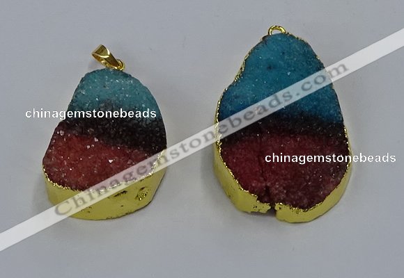 NGP3043 25*35mm – 30*40mm freeform druzy agate pendants