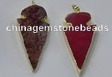 NGP3052 25*50mm - 28*55mm arrowhead agate pendants wholesale