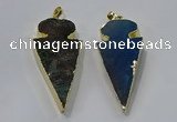 NGP3054 25*50mm - 28*55mm arrowhead agate pendants wholesale