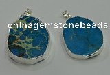 NGP3059 25*35mm – 35*45mm freeform sea sediment jasper pendants