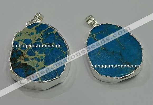 NGP3059 25*35mm – 35*45mm freeform sea sediment jasper pendants