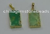 NGP3062 13*18mm – 15*25mm rectangle Australia chrysoprase pendants