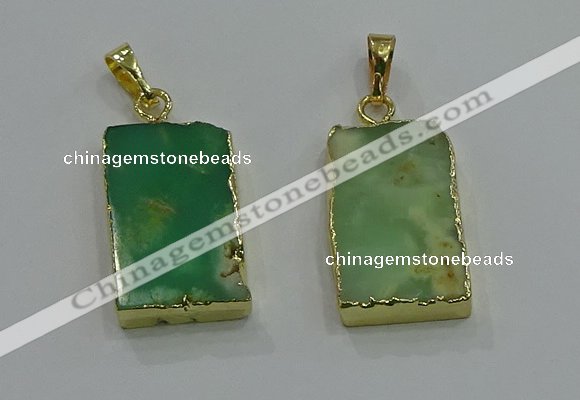 NGP3062 13*18mm – 15*25mm rectangle Australia chrysoprase pendants