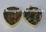 NGP3068 35*40mm – 40*45mm arrowhead ocean agate pendants