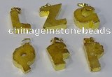 NGP3071 20*25mm - 25*30mm letter druzy agate pendants wholesale