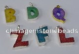 NGP3083 20*25mm - 25*30mm letter druzy agate pendants wholesale