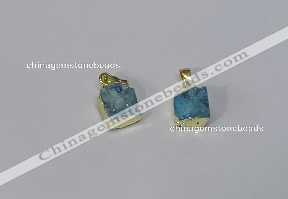 NGP3088 10*12mm - 12*14mm freeform druzy agate pendants wholesale