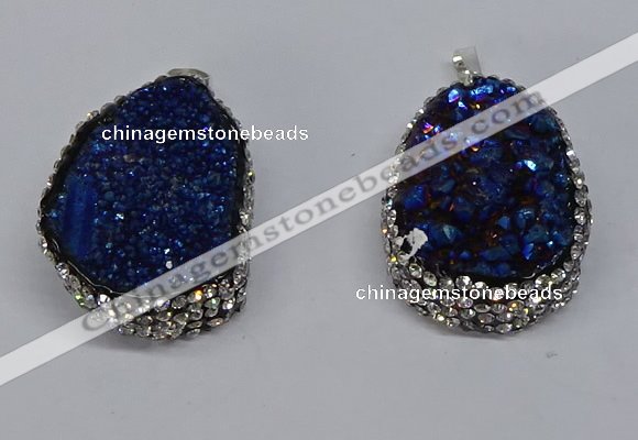 NGP3094 25*35mm – 30*40mm freeform druzy agate pendants