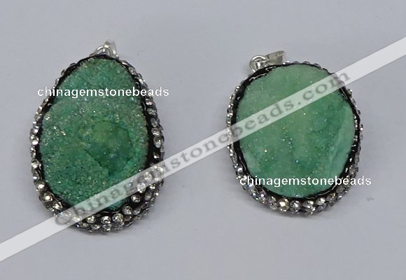 NGP3095 25*35mm – 30*40mm freeform druzy agate pendants