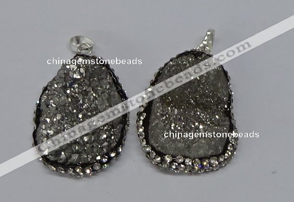 NGP3096 25*35mm – 30*40mm freeform druzy agate pendants