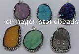 NGP3097 25*35mm – 30*40mm freeform druzy agate pendants