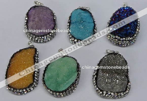 NGP3097 25*35mm – 30*40mm freeform druzy agate pendants