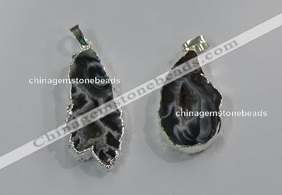 NGP3099 25*40mm - 30*50mm freeform druzy agate gemstone pendants